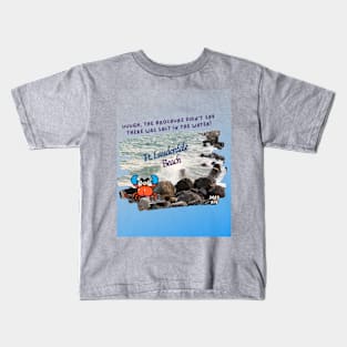 Crusty experiences salt water on the rocks in Fort Lauderdale Kids T-Shirt